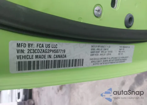 2023 Dodge Challenger Sxt from USA, damaged, VIN 2C3CDZAG2PH507719